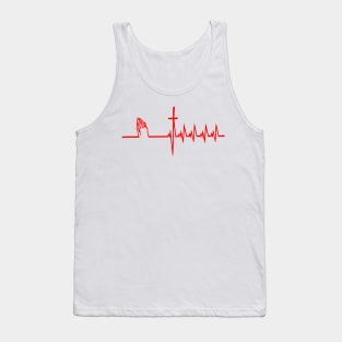 Christianity, Heartbeat icon, cross, heart & prayer Tank Top